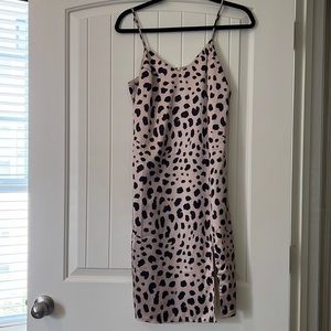 Boutique leopard midi satin dress